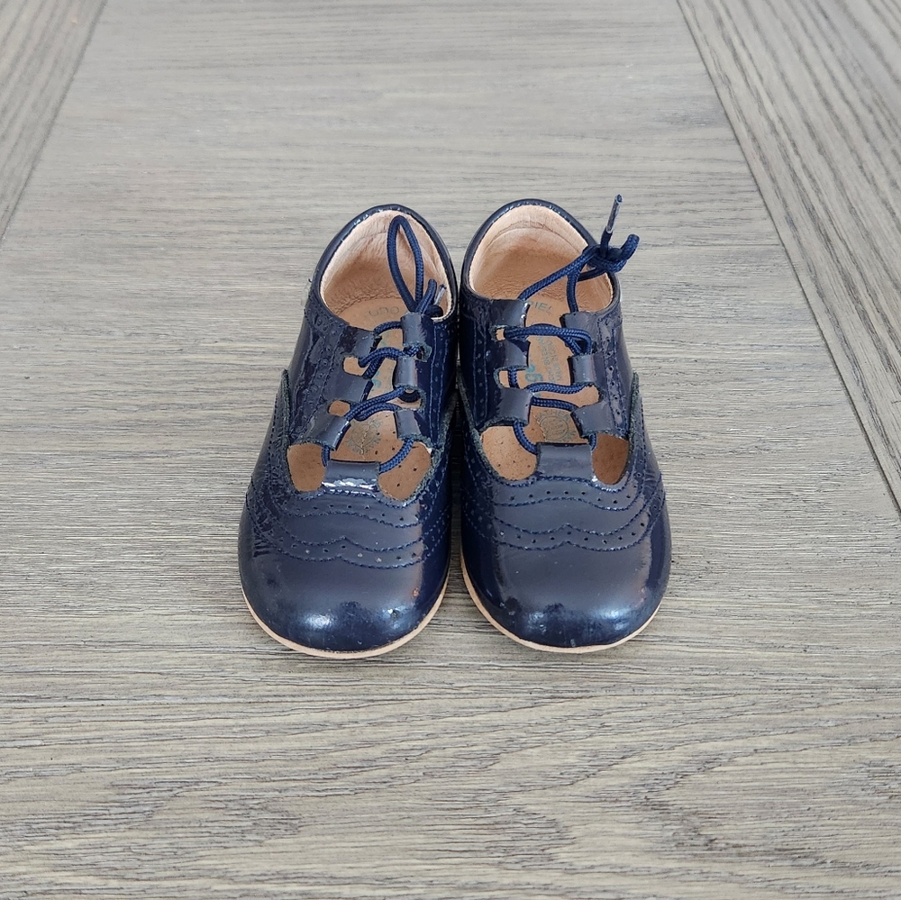 Classic Angelitos Navy Patent Kids Shoes
